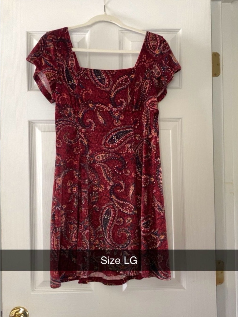 Planet Gold Red Paisley Mini Dress